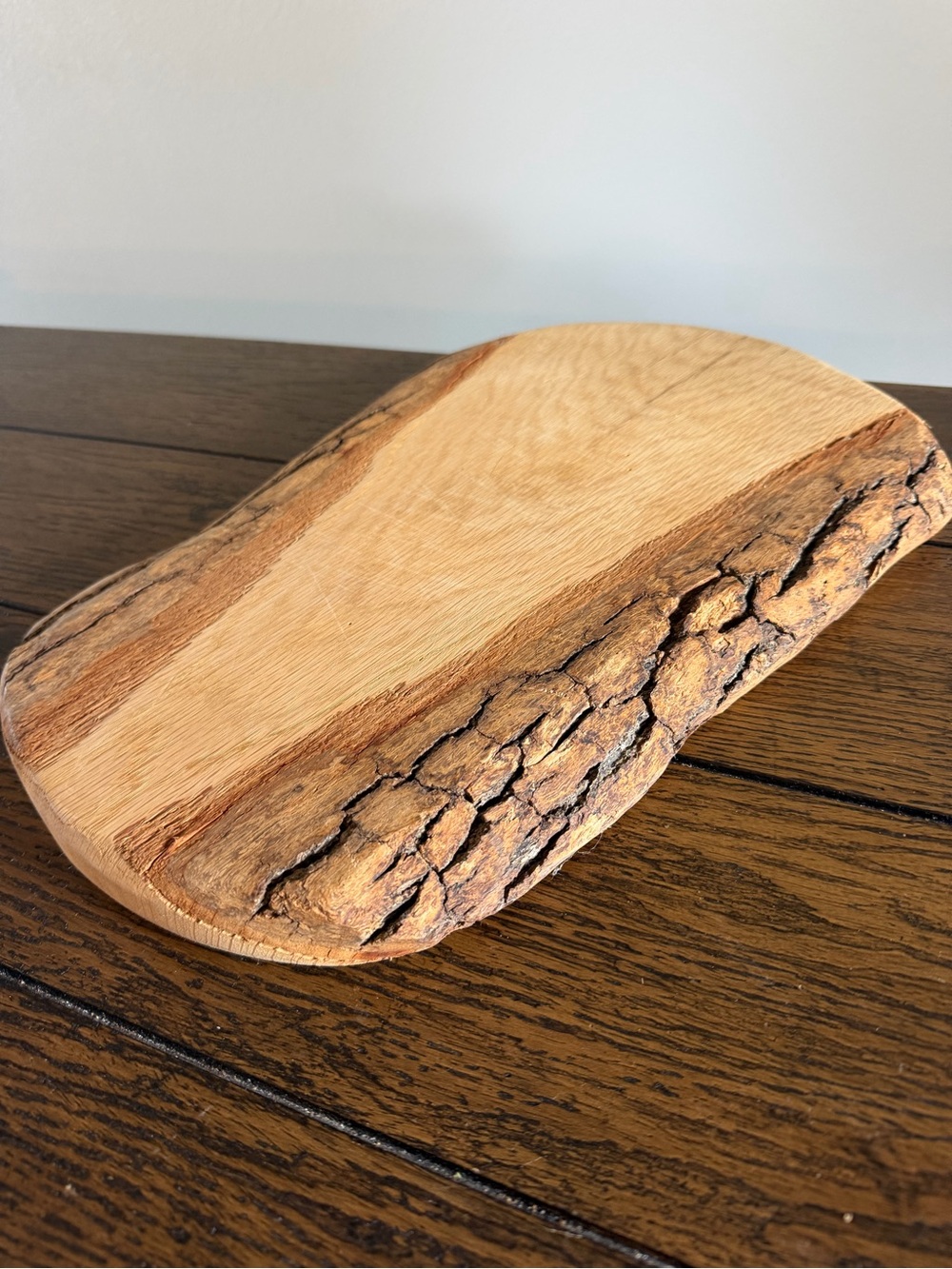 Natural Wood Slab Chunk Charcuterie Board 15.5in Rustic Unique Cutting Board